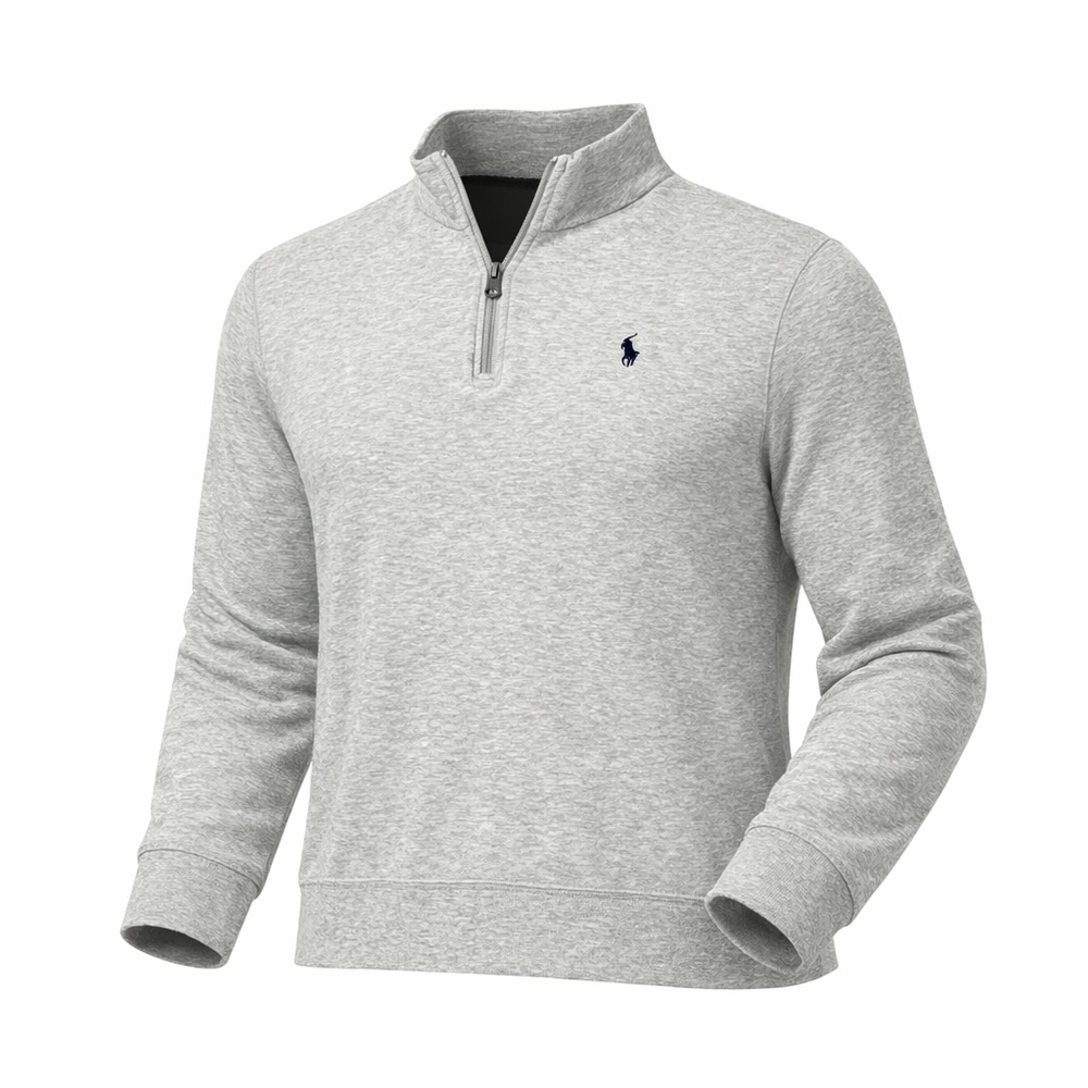 Polo Ralph Lauren Men’s Luxury Jersey Quarter-Zip Pullover Andover Heather Sz XL